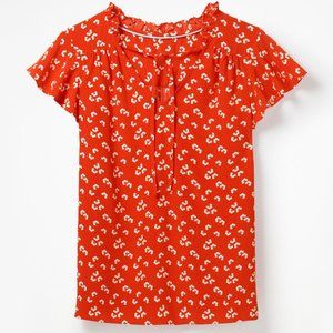 BODEN Angelica Top Floral Red Blouse Top Small